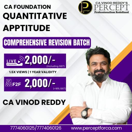 Picture of CA FOUNDATION COMPREHENSIVE REVISION MATHS BATCH BY CA VINOD REDDY
