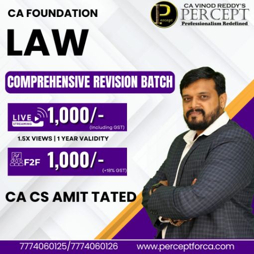 Picture of CA FOUNDATION COMPREHENSIVE REVISION LAW BATCH BY CA AMIT TATED