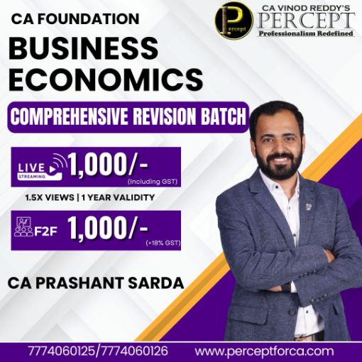 Picture of CA FOUNDATION COMPREHENSIVE REVISION BUSINESS ECONOMICS BATCH BY CA PRASHANT SARDA 