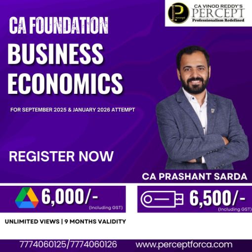 Picture of CA Foundation Business Economics For Sep 25 & Jan 26 By CA Prashant Sarda