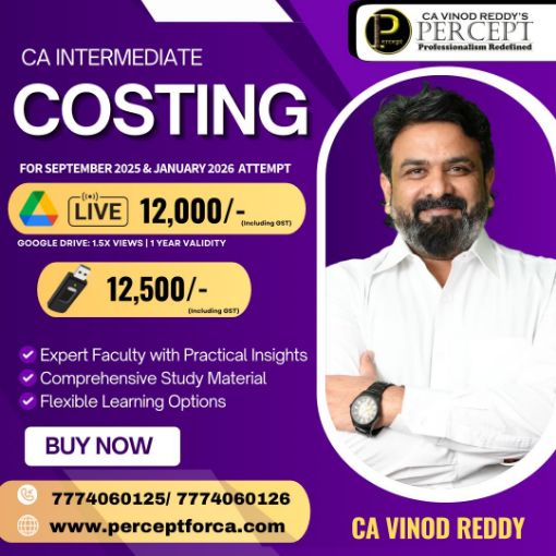 Picture of CA INTER COSTING FOR JANUARY & MAY 2026 BY CA VINOD REDDY