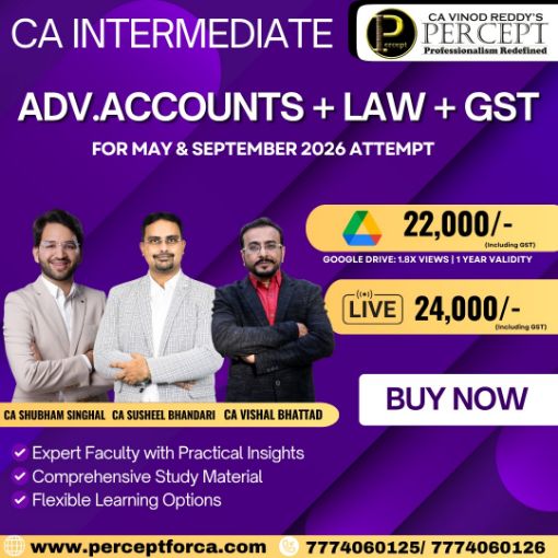 Picture of CA Inter Advanced Accounting + Law + GST -  by CA Susheel Bhandari , CA Shubham Singhal , CA Vishal Bhattad 