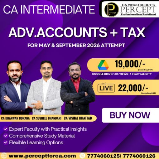 Picture of CA Inter Advanced Accounting  + Taxation - By CA Susheel Bhandari , CA Vishal Bhattad , CA Bhanwar Borana